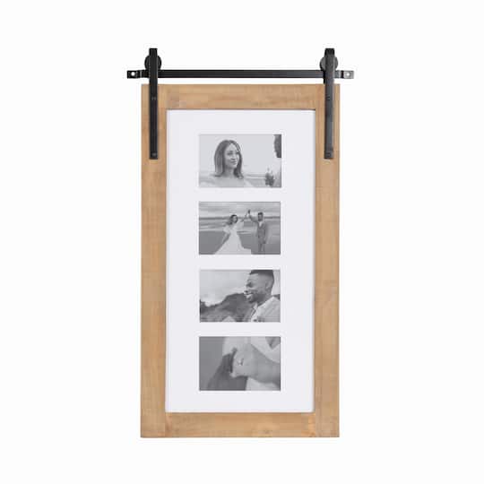 Kate and Laurel Cates 4 Opening Rustic Brown Wood Picture Frame